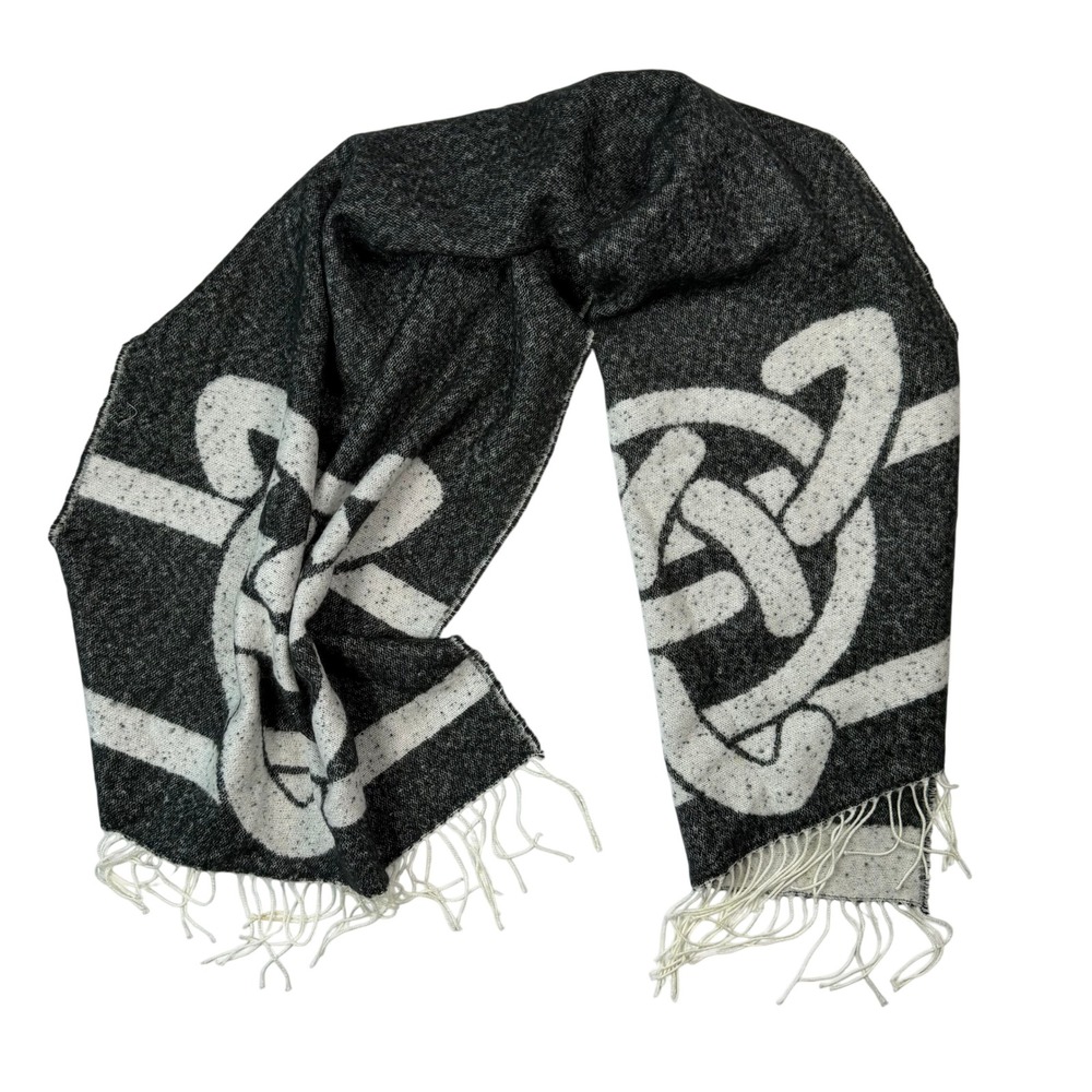 Patrick Francis Celtic Knot Heritage Unisex Scarf Black White Acrylic